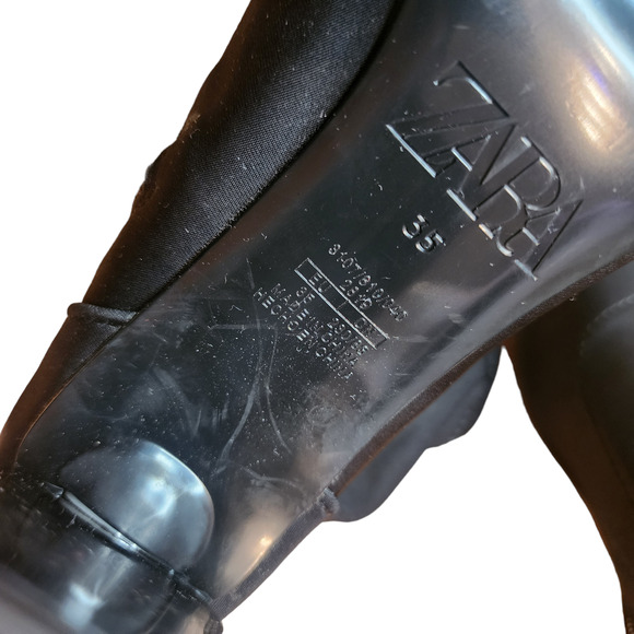 Zara FABRIC HIGH-HEEL ANKLE BOOTS Black Size 5 - Picture 11 of 11